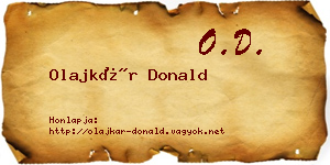Olajkár Donald névjegykártya